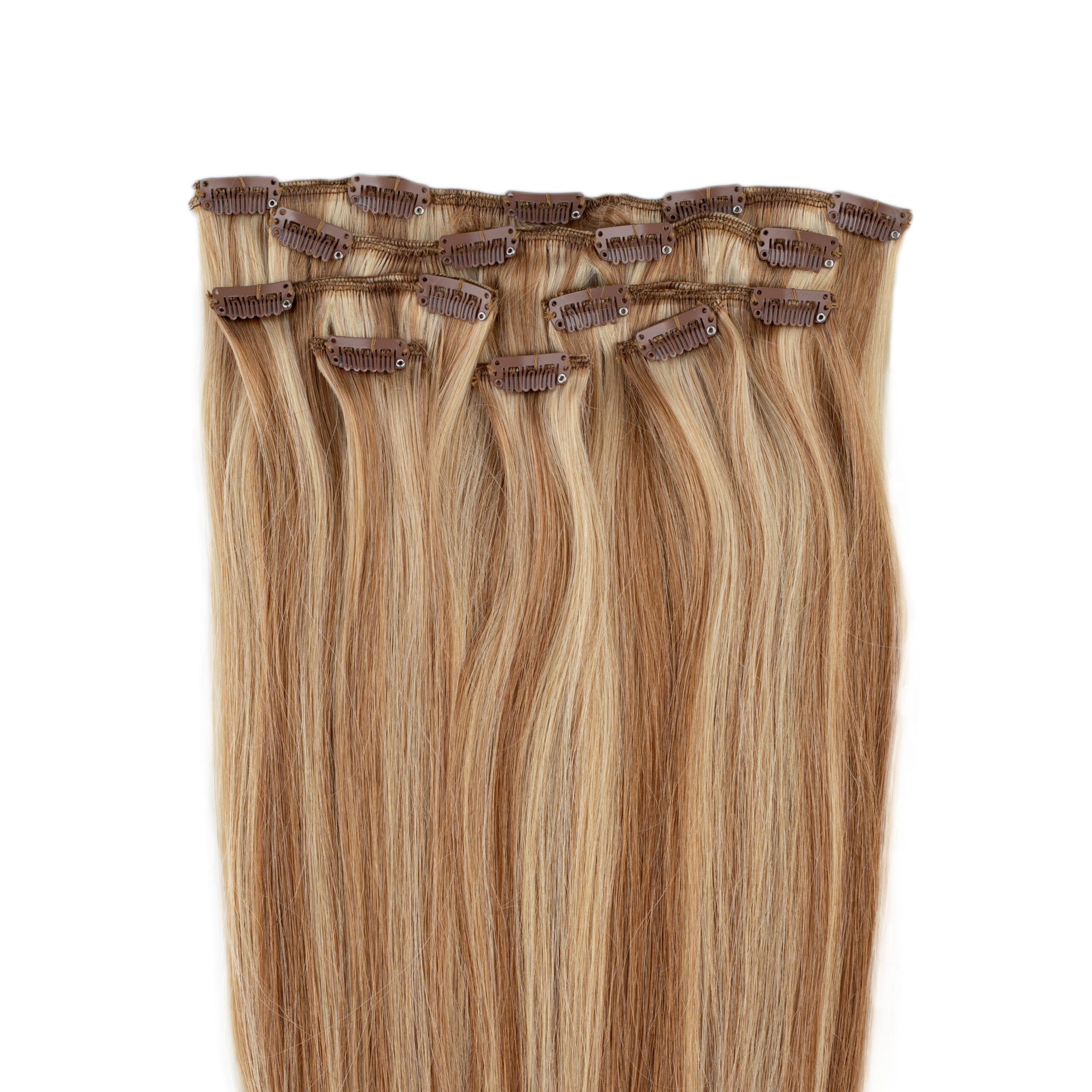 Clip On Extensions Mix i Lys Kobberbrun & Jordbærblond